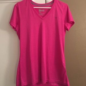 Hot pink nike v neck